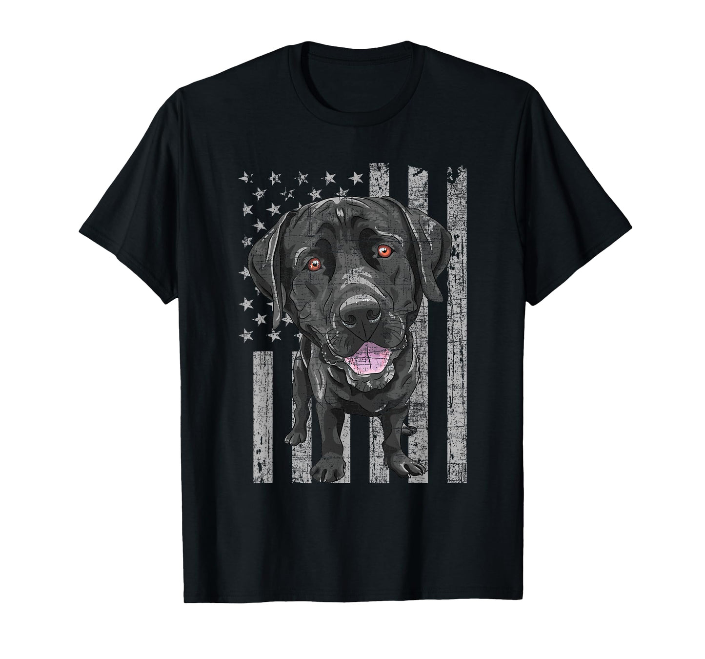 Patriotic Black Labrador - USA American Flag Dog Lover T-Shirt