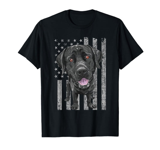 Patriotic Black Labrador - USA American Flag Dog Lover T-Shirt