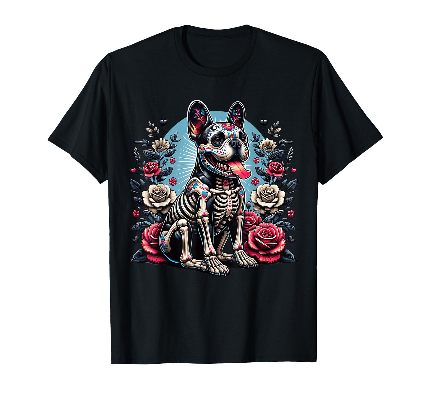 French Bulldog Dia De Los Muertos Frenchie Halloween T-Shirt