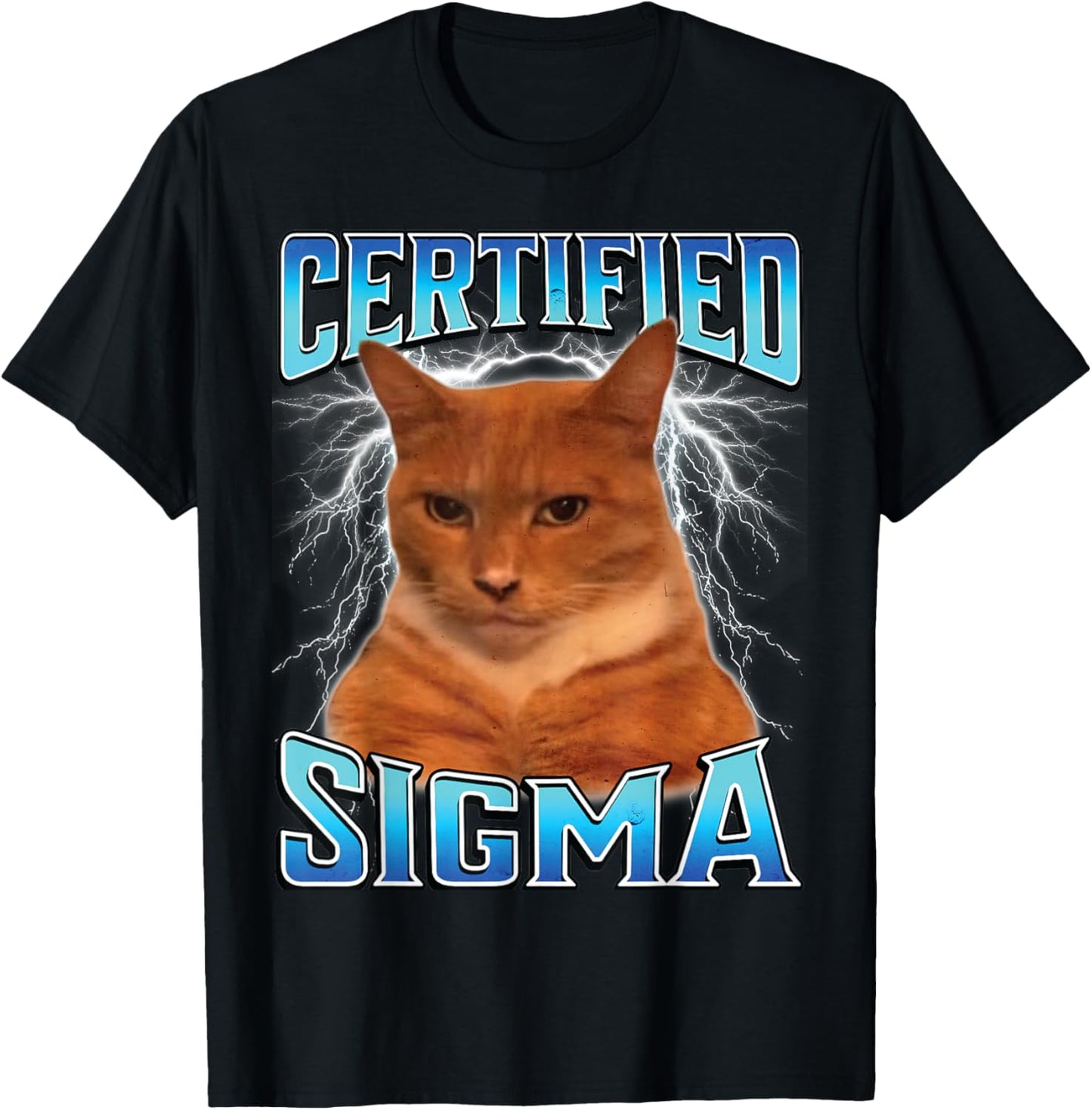 Certified Sigma Funny Staring Cat Meme Sarcastic Silly Cat T-Shirt