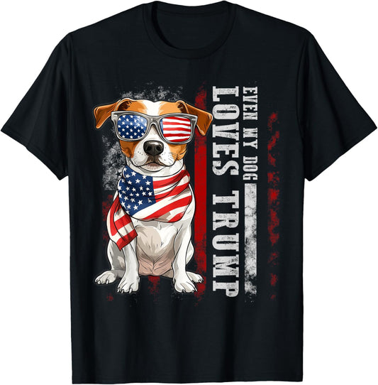 Jack Russell Terrier Even My Dog Loves Trump Funny T-Shirt