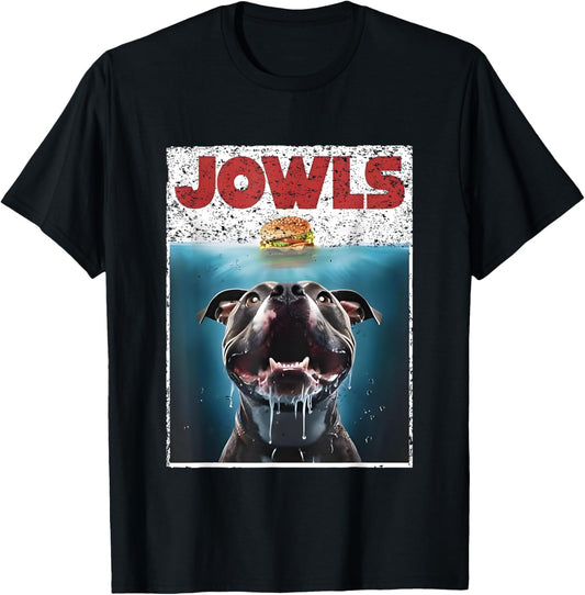 Funny Pitbull Dog Jowls Dog Mom Dog Dad Lovers T-Shirt