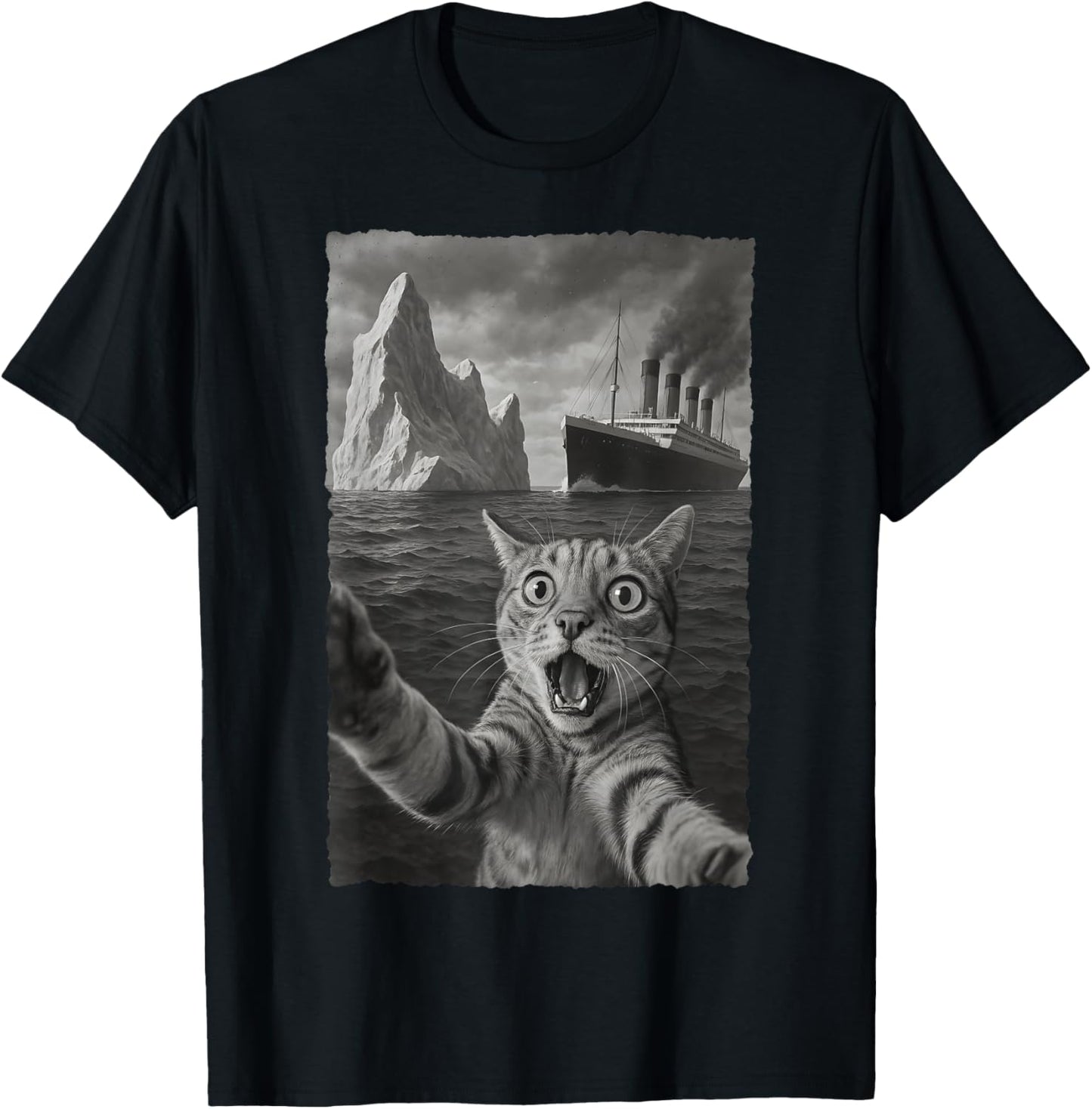 Funny Cat Selfie Titanic T-Shirt
