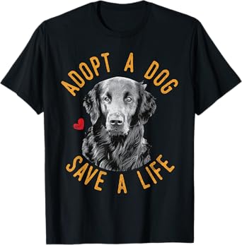 Adopt A Dog Save A Life Rescue Flat-Coated Retriever Gift T-Shirt