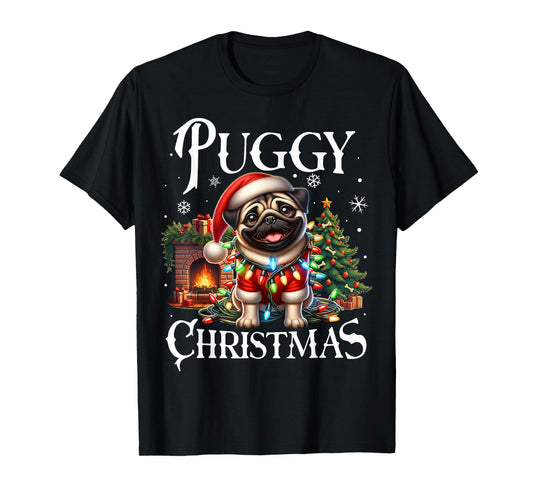 Puggy Christmas Pug Xmas Pug Santa Claus Pug T-Shirt