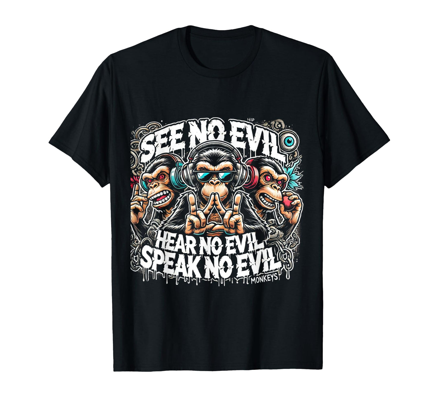 Three Wise Monkeys See No Evil Hear No Evil Speak No Evil T-Shirt