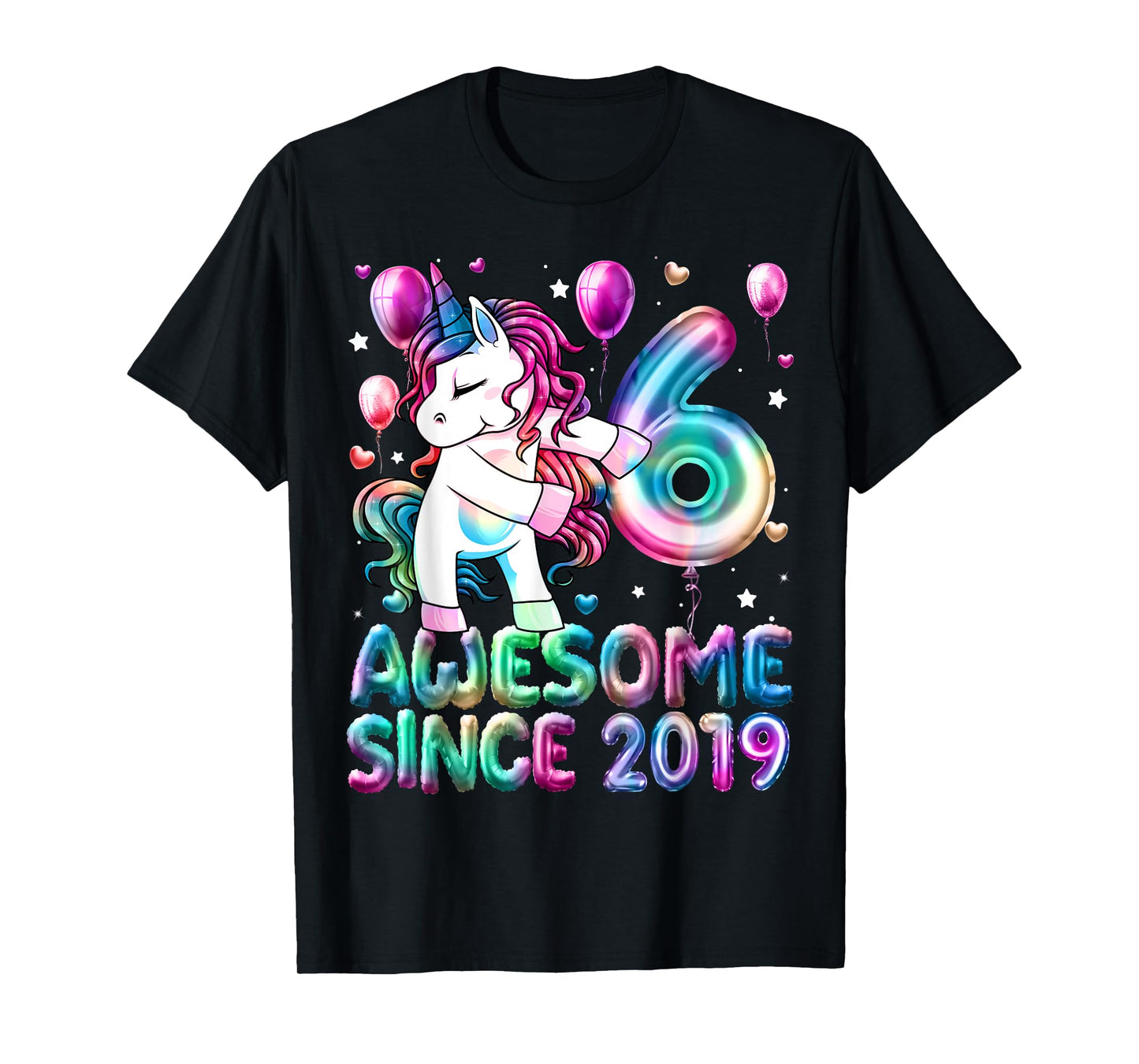 Flossing Unicorn 6 Year Old 6th Birthday Girl Unicorn Party T-Shirt
