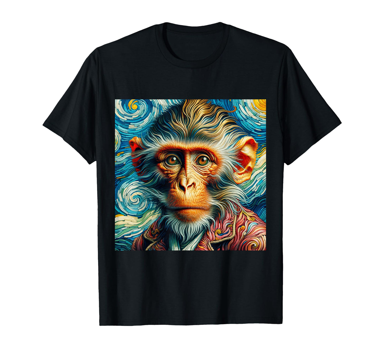 Vincent Van Gogh Shirt Monkey Vangogh Ape Rhesus Macaque Art T-Shirt