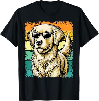 Golden Retriever for Kids Boys Girls Sunglasses Pet T-Shirt