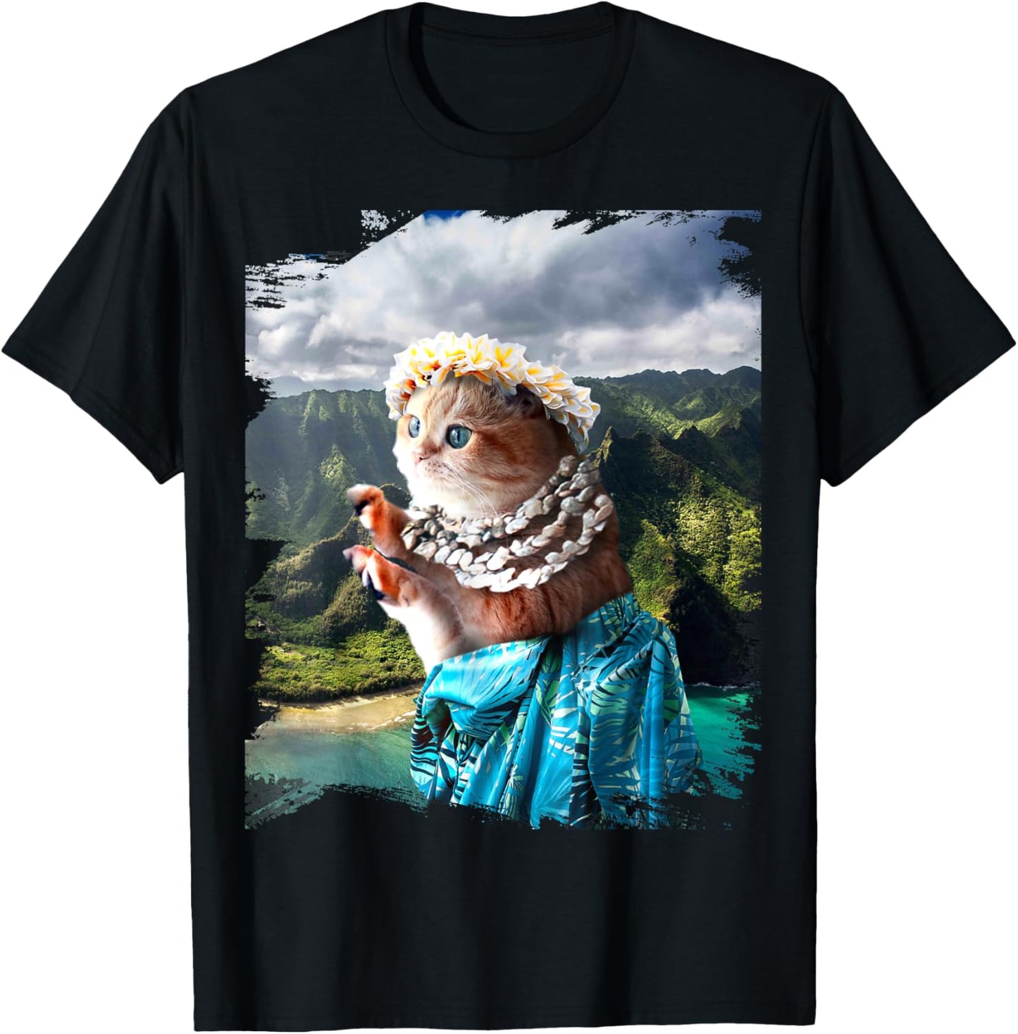 Funny Aloha Hawaiian Cat T-Shirt