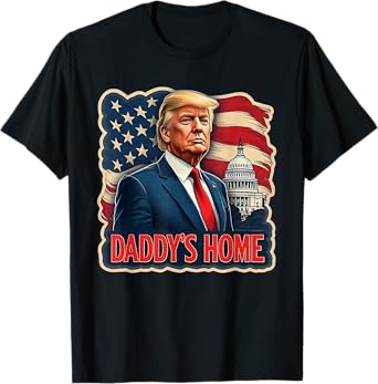 Trump Daddys Home White House USA American Flag Vintage T-Shirt