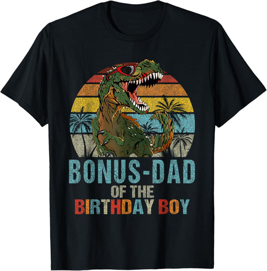 Bonus Dad Dinosaur of the Birthday Boy Matching Family T-Shirt