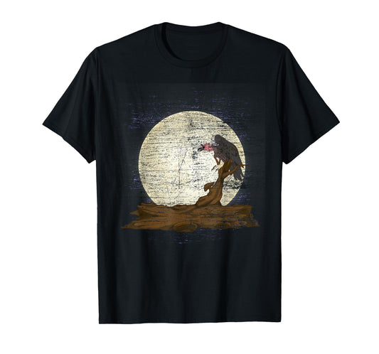 Scavenger Bird Moonlight Full Moon Turkey Vulture Vulture T-Shirt