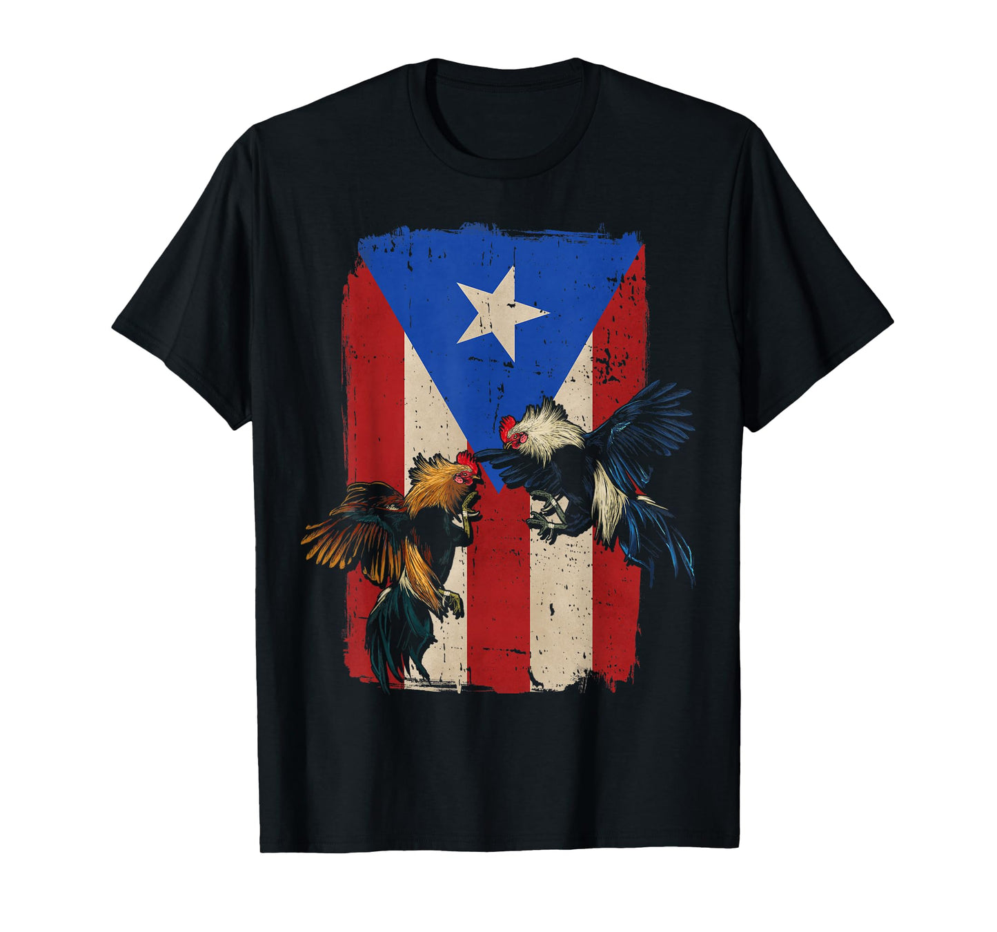 Puerto Rico Flag Cockfighter Game Fowl Cockfighting Rooster T-Shirt