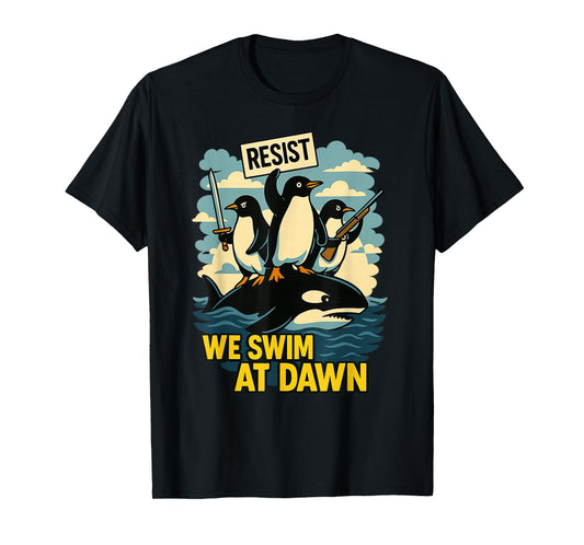 Resist Penguin Activism Graphic Design T-Shirt
