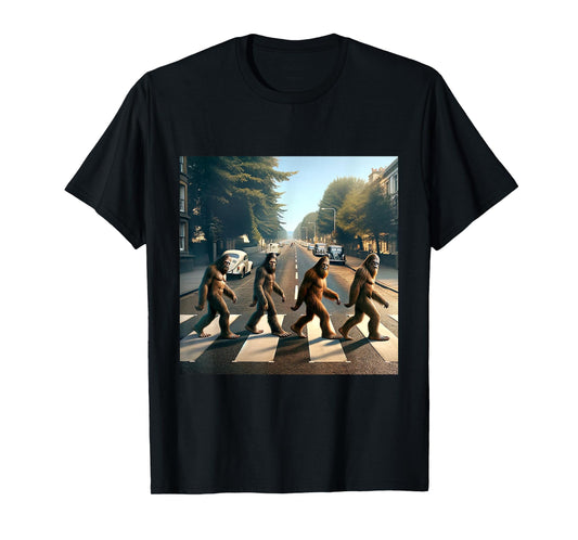 Sasquatch Road Crossing Parody Bigfoot Lover T-Shirt