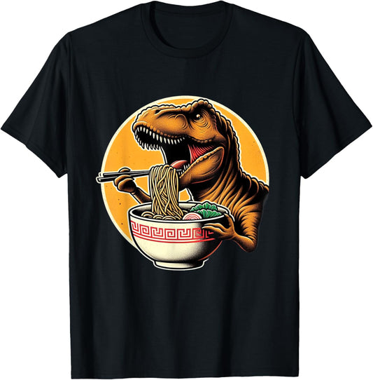 Dinosaur Ramen T-Rex Kawaii Neko Rex Japanese Noodles T-Shirt