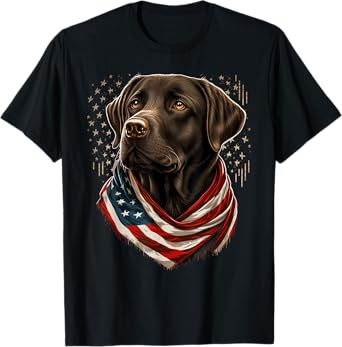 USA 4th Of July brown Patriotic American Labrador Retriever T-Shirt