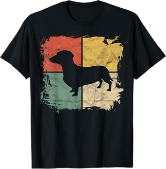 Square Retro Dachshund Owner Gift Dog Parent Dad Doxie Mom T-Shirt