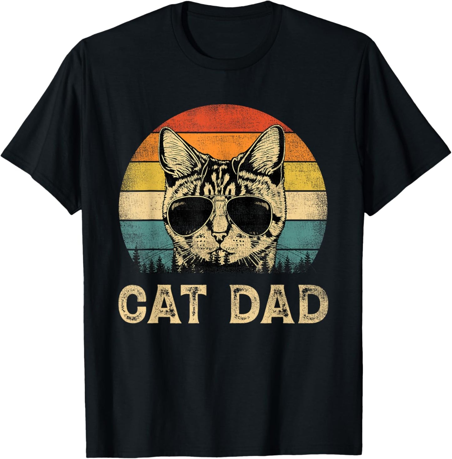 Vintage Cat Dad Cat Lovers Daddy Father's Day T-Shirt