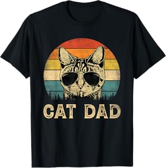 Vintage Cat Dad Cat Lovers Daddy Father's Day T-Shirt