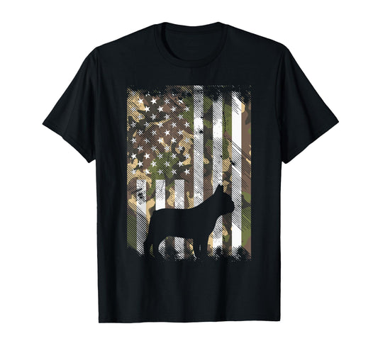 Camo US Flag French Bulldog Frenchie Patriot Dog Lover Gift T-Shirt