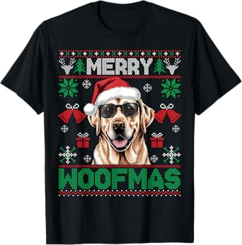 Labrador Retrievers Merry Christmas Woofmas Dog Lover Men Women Kids T-Shirt