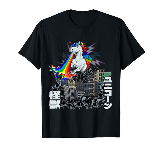 Kaiju Monster Unicorn Rainbow Japan Anime Merch Manga T-Shirt