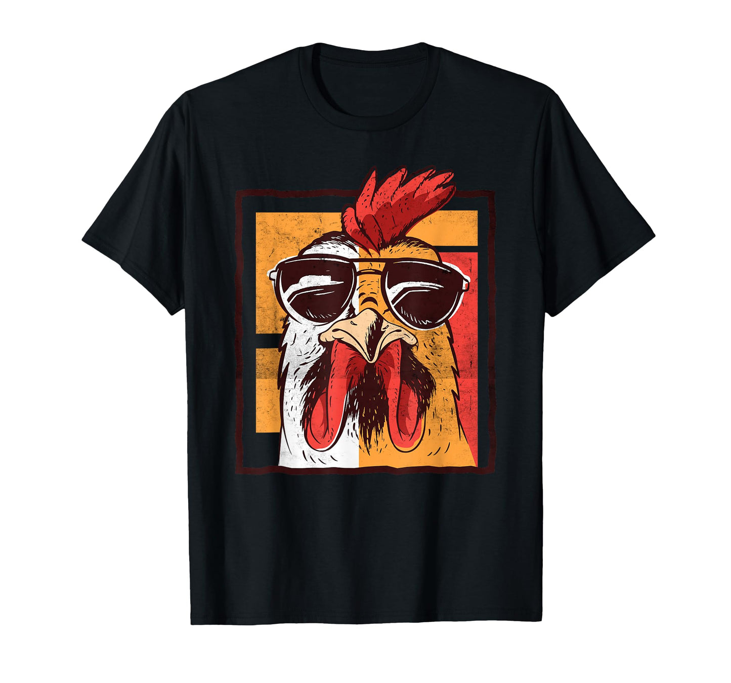 Retro Vintage Chicken Cool Rooster Wearing Sunglasses T-Shirt