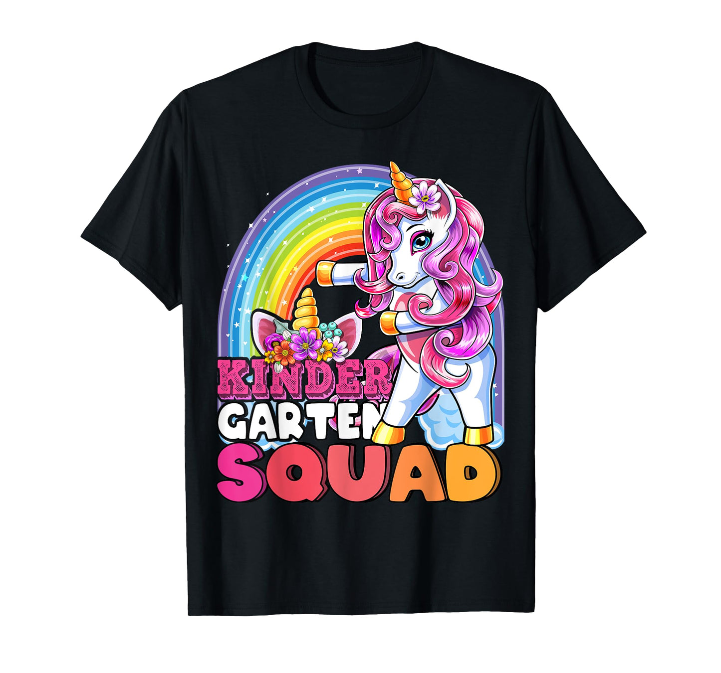 Kindergarten Squad Flossing Unicorn Back to School Shirt T-Shirt