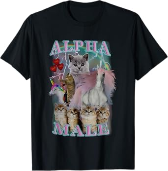 Alpha Male Meme Cat And Unicorn Funny For Men Women T-Shirt
