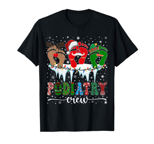 Christmas Footprint Doctor Podiatrist Podiatry Crew Xmas T-Shirt