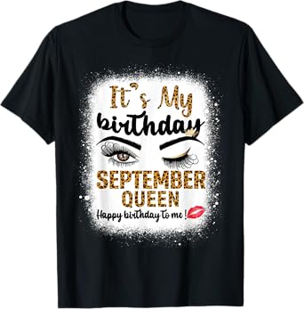Its My Birthday September Queen Happy Birthday To Me Leopard T-Shirt
