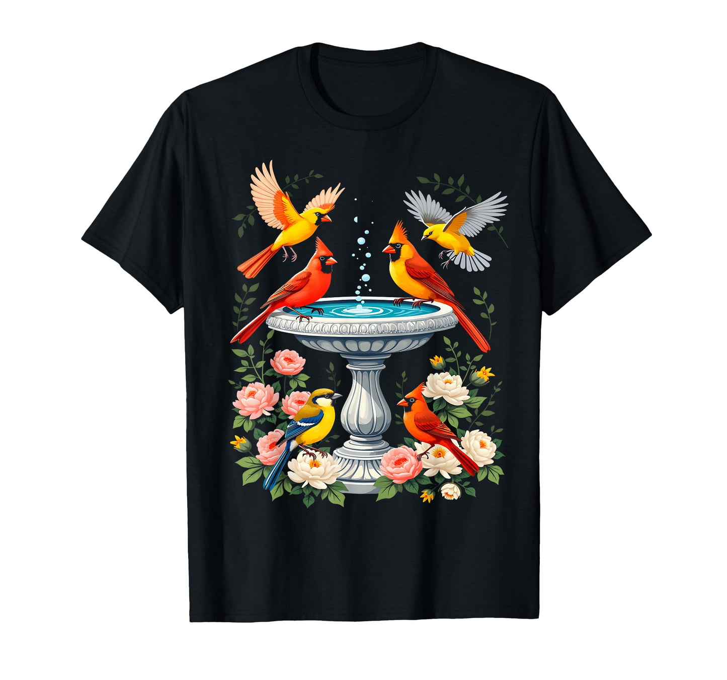 Colorful Birds Branches Nature T-Shirt