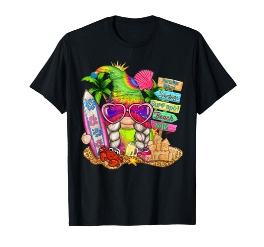 Summer Vibes Gnomes Beach Party Cute Gnome Hello Summer T-Shirt