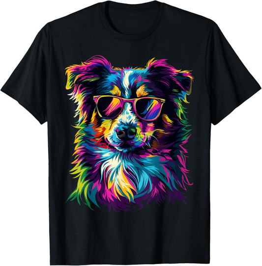 Australian Shepherd Lovers Pop Art Funny Australian Shepherd T-Shirt