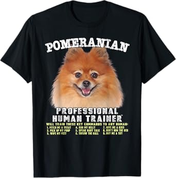 Kitana Tees Pomeranian Dog Themed T-Shirt, Unisex-Adults, Kids, Black, Small, Short Sleeve, T-Shirt