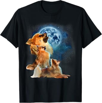 Funny Pomeranian Shirt - Pomeranian Howling at the Moon T-Shirt