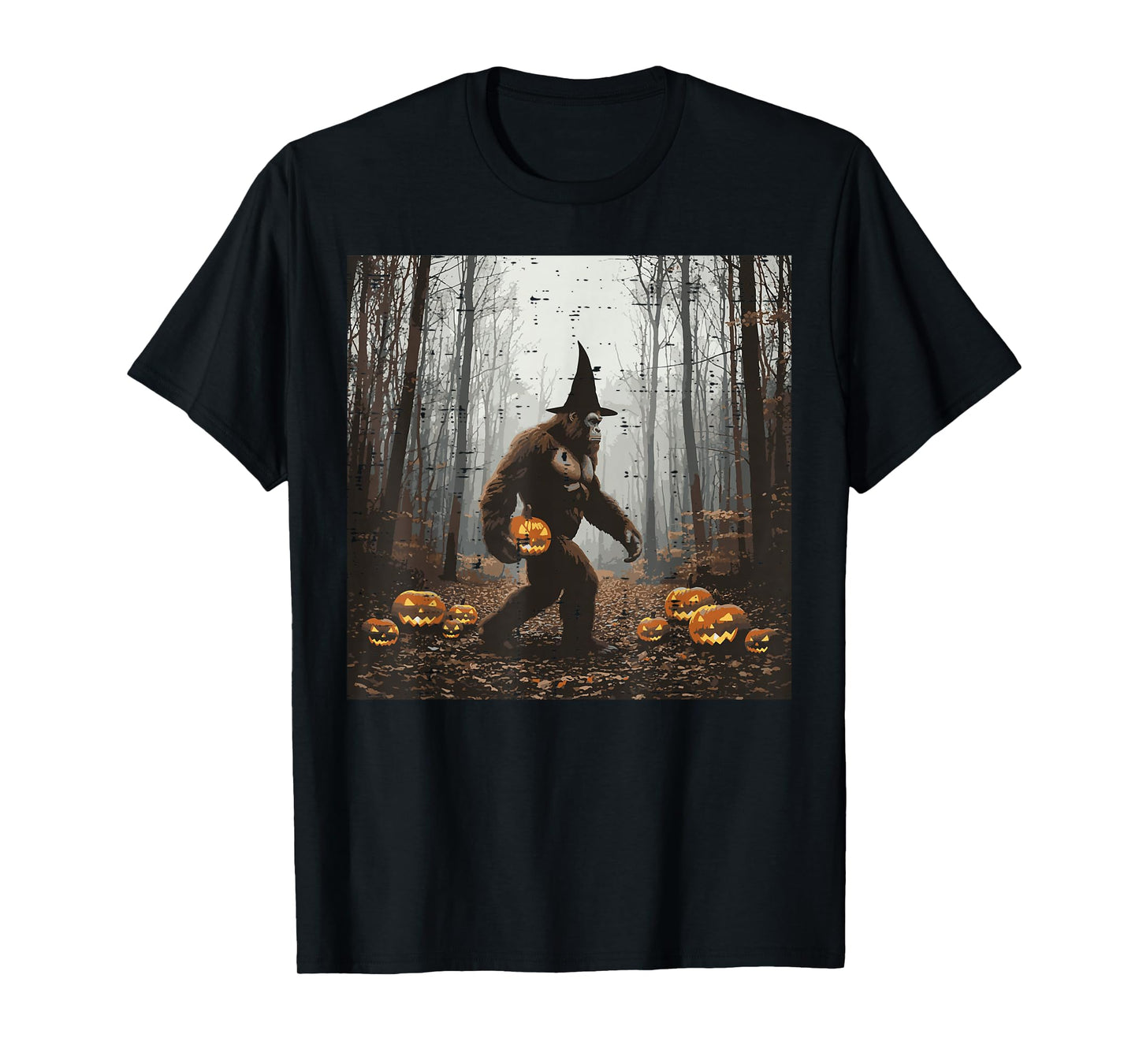 Halloween Bigfoot Forest Pumpkin Sasquatch Costume Men Women T-Shirt