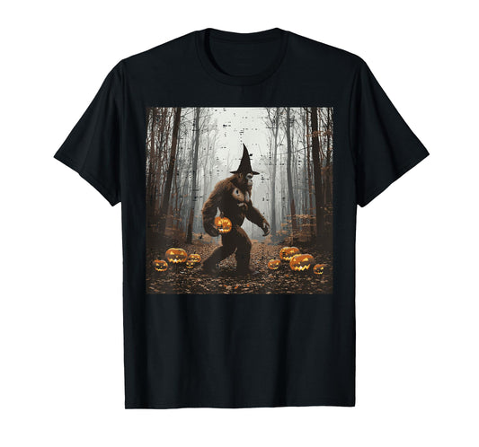 Halloween Bigfoot Forest Pumpkin Sasquatch Costume Men Women T-Shirt