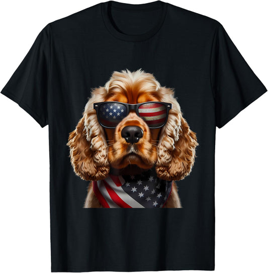 American English Cocker Spaniel Dog 4th Of July Owner Mom T-Shirt