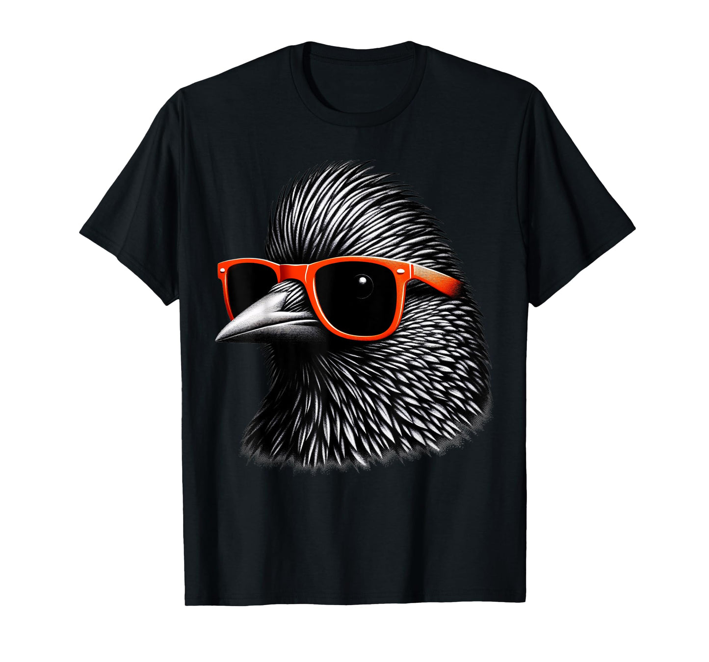 Cool Starling Bird Wearing Sunglasses Graphic Art T-Shirt