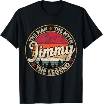 Jimmy The Man The Myth The Legend Personalized Name T-Shirt