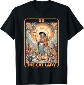 The Cat Lady Tarot Card Shirt Women Pet Kitten Cat Mom Mama T-Shirt