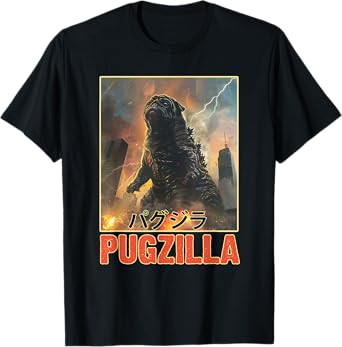 Funny Pug Vintage Styles Animal Vintage Art Pug Dog Kawai Pet Lovers Pugzilla Funny Outfits T-Shirt