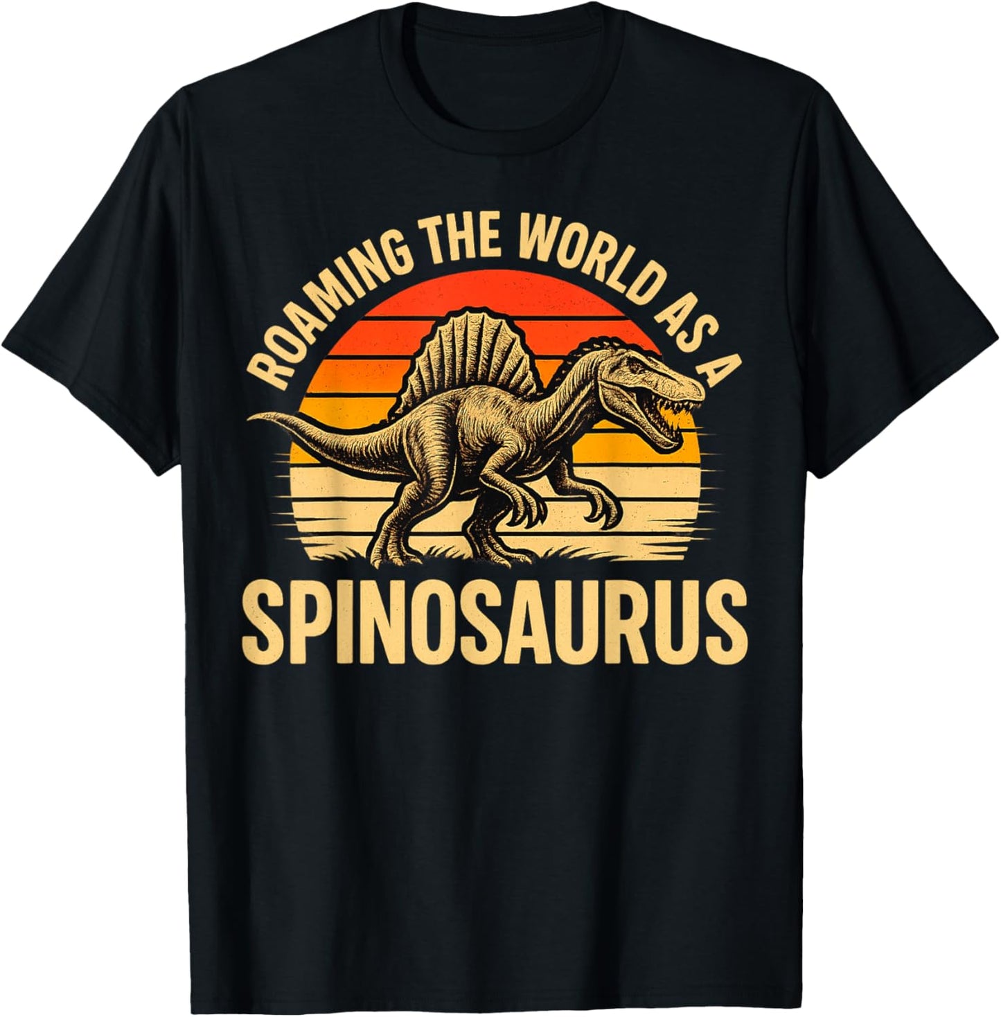 Roaming The World As A Spinosaurus Retro Dinosaur Fossil T-Shirt