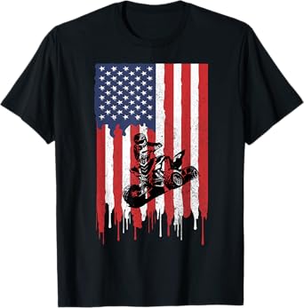 American USA Flag ATV Four Wheeler Quad Bike Brap T Shirt T-Shirt