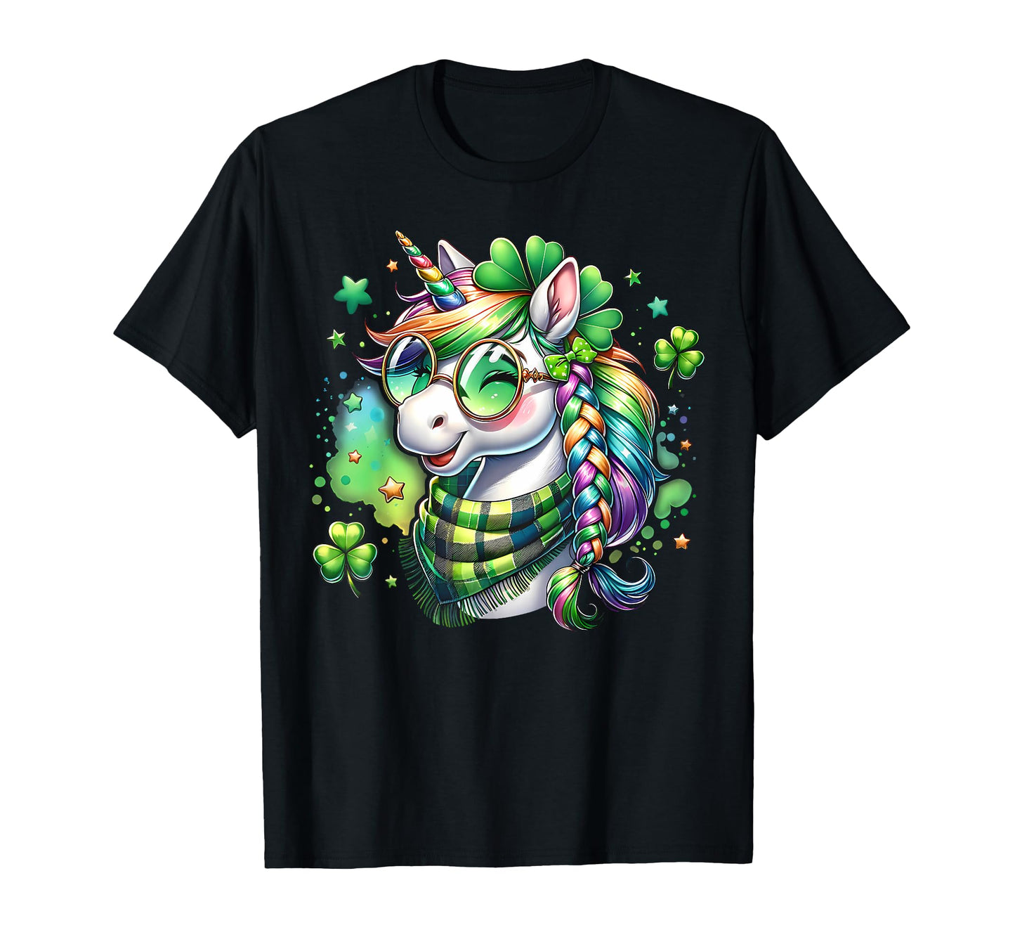Cute Unicorn Shamrock St Patricks Day Girls Kids Lepricorn T-Shirt