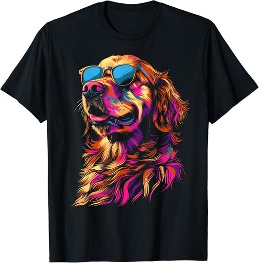 Golden Retriever Sunglasses Funny Dog Mom Dad T-Shirt