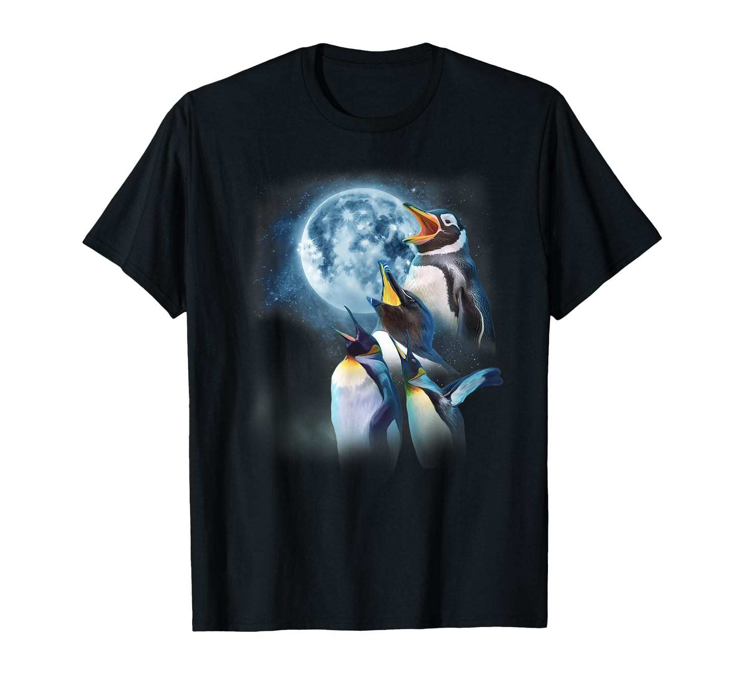 Funny Penguin Shirt - Howling at the Moon Funny Penguin T-Shirt